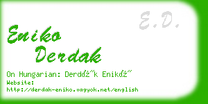 eniko derdak business card